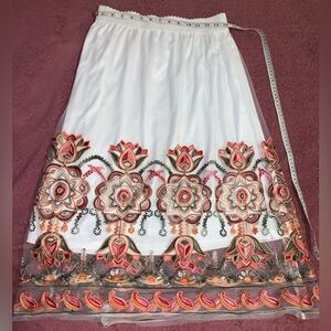 Magic Floral Embroidered A-Line Skirt